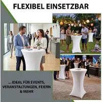 Baumarktplus TRUTZHOLM Bartafelhoes Stretch Wit Ø 80cm - Universele Statafel Hoes - Bistrotafel Stretchhoes Elastisch Feest