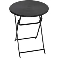 MODFU Ronde Tuintafel – Ø60x73 cm – Inklapbaar & ruimtebesparend – HDPE houtlook (onderhoudsvrij) – Gepoedercoat staal – Voor tuin, balkon & terras – Donkergrijs