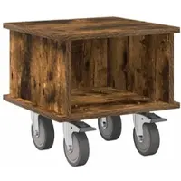 vidaXL TV Stand 37 x 35 x 35 cm Rook Eiken Bewerkt hout