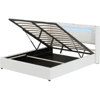 OKWISH Uitklapbaar bed, kinderbed met LED-verlichting, éénpersoonsbed, hydraulisch bed, 90x200 cm, fluweel, roze