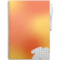 MOYU Uitwisbaar Schoolschrift A4 - Softcover - Ruitjes pagina’s - 100% Steenpapier - Inclusief uitwisbare pen, penhouder en wisdoekje