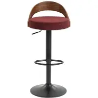 OKWISH Barkrukken, draaibaar, set van 2, in hoogte verstelbaar, met rugleuning, ergonomisch, stabiel, voor keuken en woonkamer, Polyurethanleer, wijnrood