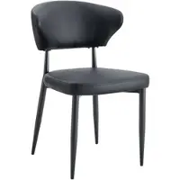 STILVORA Eetkamerstoel Set Van 2 - Ergonomische Gebogen Rugleuning - Comfortabel Zitten Aan Eettafel - Metaal En PU Leer - Zwart