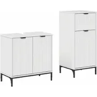 vidaXL Badkamerkastset, 2 stuks, hoogglanzend wit, 39,5 x 36 x 88 cm