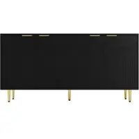 STILVORA Dressoir 160x80x40cm – Kast Met 4 Deuren – Verstelbare Planken – Softclose – MDF – Zwart | Zonder Matras