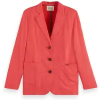 Scotch & Soda Boxy Unlined Single Breasted Blazer Fiery Rose Maat: XS | Blazers Outlet | Dames | Blauw
