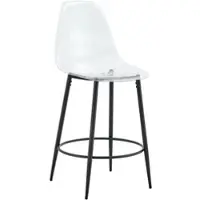 OKWISH Barkrukken 66 Cm - Transparant Zwevend Design Set Van 2 - Voor Keukenbar En Eiland - Metaal En Kunststof - Zwart