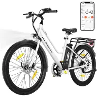 Hitway Elektrische Fiets BK8SL - Trendy 27.5 Inch City Commuter EBike met Afneembare 36V 13Ah Lithium Batterij - Mountain E-Bike met 250W Motor - Damesfiets met App Bediening - IP54 Waterdicht