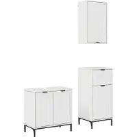 vidaXL Badkamerkastset, 3 stuks, hoogglanzend wit, 39,5 x 36 x 88 cm