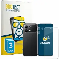 BROTECT Screenprotector 3 Stuks voor Infinix Note 60 (Voor+Camera) Beschermglas transparant