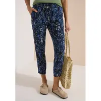 Cecil Dames Mid Waist Slim Leg broek in Loose Fit - Blauw - XXL