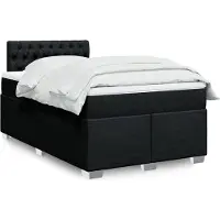 vidaXL Boxspring met matras stof zwart 120x190 cm