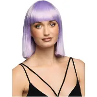 Boland - Pruik Djamilla lovely lilac Paars - Steil - Halflang - Vrouwen - Showgirl - Premium Quality - Stijlbaar - Verstelbaar - Wasbaar - Cosplay - Carnaval - Themafeest - Theater