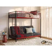 Vente-unique Hoogslaper metaal zwart 90 x 190 cm MODULO