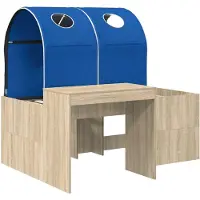 vidaXL Bed met Tunnel 3 st Artisian Eik en Blauw Bewerkt hout