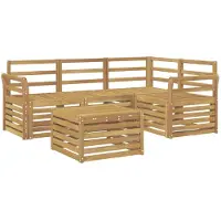 vidaXL Tuinset met 5 zitplaatsen, wit, massief acaciahout