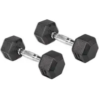 Olive Rubber Hex 5kg Dumbbell 2 Units Zwart,Zilver 5 kg