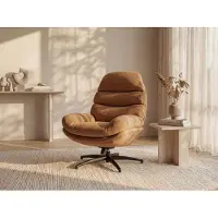 Vente-unique Draaifauteuil van terracottakleurige stof LIZUTA
