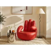 Vente-unique Draaiende fauteuil CATCHY van kunstleer - rood