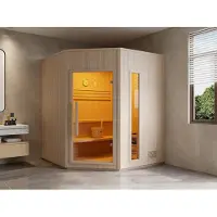 Vente-unique Finse hoeksauna met 8KW kachel - 5/6 personen - B180 x D180 x H210 cm - KOTKA