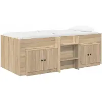 vidaXL Loft Bed Frame met Kast 3 st Sonoma Eiken Bewerkt hout