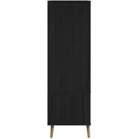 vidaXL Kledingkast MOLDE Zwart 90 x 55 x 175 cm Massief grenenhout