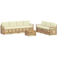 vidaXL Sofa-Sets 8 st Wit en crèmekleurig Polyester