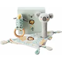 Nuby Animal Adventures Baby Gift Set - 3-delige aandenken set - Knuffeldoekje, Pieper en Rammelaar - Inclusief cadeauverpakking - Geschikt vanaf de geboorte