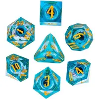HOT Games Dobbelset Oog Liquid - 7 stuks - Blauw (set van 7)