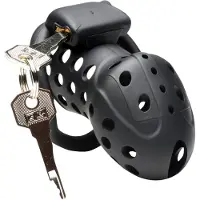 Master Series Lock Down - geventileerde peniskooi (zwart)