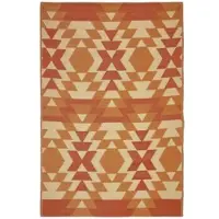Homescapes Buitenkleed Vloerkleed – 180x270cm – Buitentapijt – Rot–Oranje Tuinkleed – Tuintapijt – Omkeerbaar – Waterdicht & UV–bestendig – Gerecycled polypropyleen – "Anya"