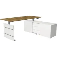 Kerkmann Move 3 Tube Zit-sta-bureau Eiken T-Voet 1.860 (B) x 1.650 (D) x 1.200 (H) mm