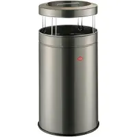 Wesco Staande Asbak Big Ash met zeef | 120 Liter | Metaal - Grafiet | Afvalbak met Asbak Staand - Made in Germany