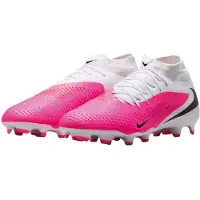 Nike Phantom 6 High Academy Gras / Kunstgras Voetbalschoenen (MG) Wit Felroze Zwart