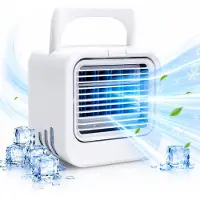 Silvergear Mini Aircooler met Water USB-C - LED Licht - Tafelventilator - Luchtkoeler - Mobiele Airco - Bureau Ventilator -