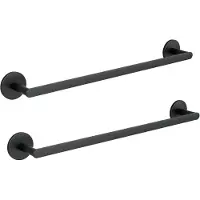 Auralum Max 2PCS Handdoekrek Zwart - Handdoekrek badkamer - Wandmontage Handdoekhouder - Zonder Boren / Zelfklevend - Handdoekstang