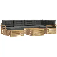 vidaXL Buiten bank set 7 st Wit en antracietkleurig