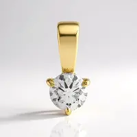 Cavill - Gouden Hanger 9K - VVS2 Ronde Briljant Diamant 0,187 ct - Luxe 375 Geelgoud Sieraad - Elegante Draagbare Hanger