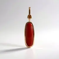 Cavill - Zilveren Hanger met Carneool 9 ct en Hessoniet Granaat 0,15 ct - 925 Sterling Zilver Rosé Verguld - Elegante Ovaal Cabochon