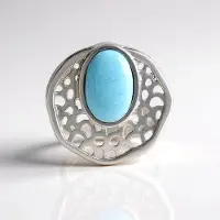 Cavill - Larimar Hanger 4,007 ct - 925 Sterling Zilver Plated - Ovale Cabochon Edelsteen - Filigrain Modern Design - Oceaanblauw Sieraad