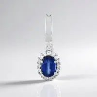 Cavill - Zilveren Hanger met 1,048 ct Nepal Kyaniet Ovaal en Zirkonen - 925 Sterling Zilver Platina Geplateerd - Elegante Fijne Sieraden voor Dames