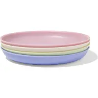 HEMA Bord Ø18.5cm kunststof - 4 stuks (multicolor)