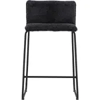 Ebuy24 Bisbee barstoel bouclé zwart.