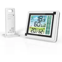 Ecoworks Weerstation Hygrometer Incl. Batterijen - Met Achtergrondverlichting - Luchtvochtigheidsmeter - Thermometer voor Binnen & Buiten