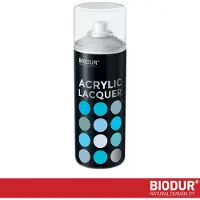 BIODUR Universele Acryl Blanke Lak Spuitbus – 400ml – Hoogglans Beschermende Topcoat – Sneldrogend – UV- & Weersbestendig – Binnen/Buiten