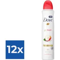 Dove Deospray - Go Fresh Apple & White Tea 250ml - Voordeelverpakking 12 stuks