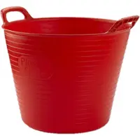 Forte Plastics Plasticforte flexibele emmer/kuip - rood - kunststof - rond - 25 liter - 42 x 38 x 33 cm - Wasmanden