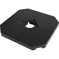 LifeGoods Parasoltegels Set van 4 - 50x50x11 cm - Donkergrijs/Zwart - Vulbaar tot 145 kg