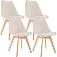 CLP Linares Set van 4 eetkamerstoelen beige Fluweel
