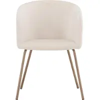 Ebuy24 Berit eettafelstoel met armleuningen, velours, beige kleur.